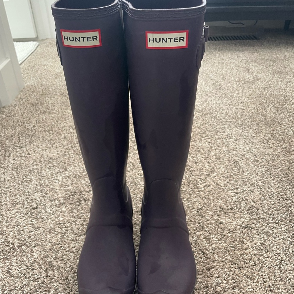 Purple hunter boots